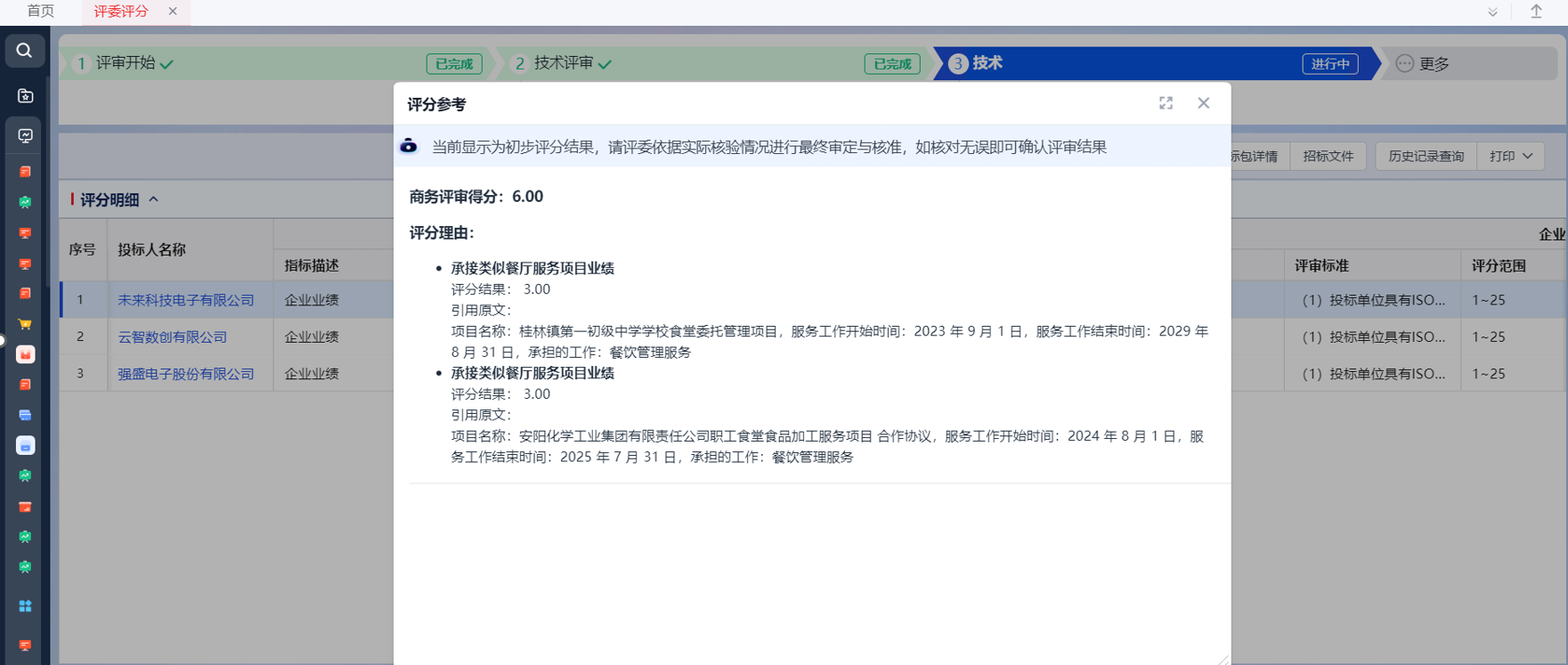 智能辅助评标—功能特性(评分类)